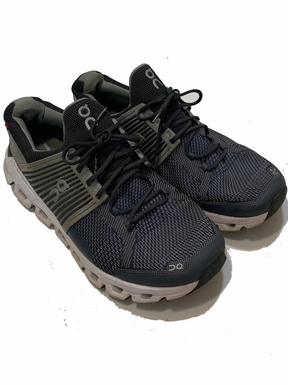 On Running Men's Black and Gray Athletic Running Shoes